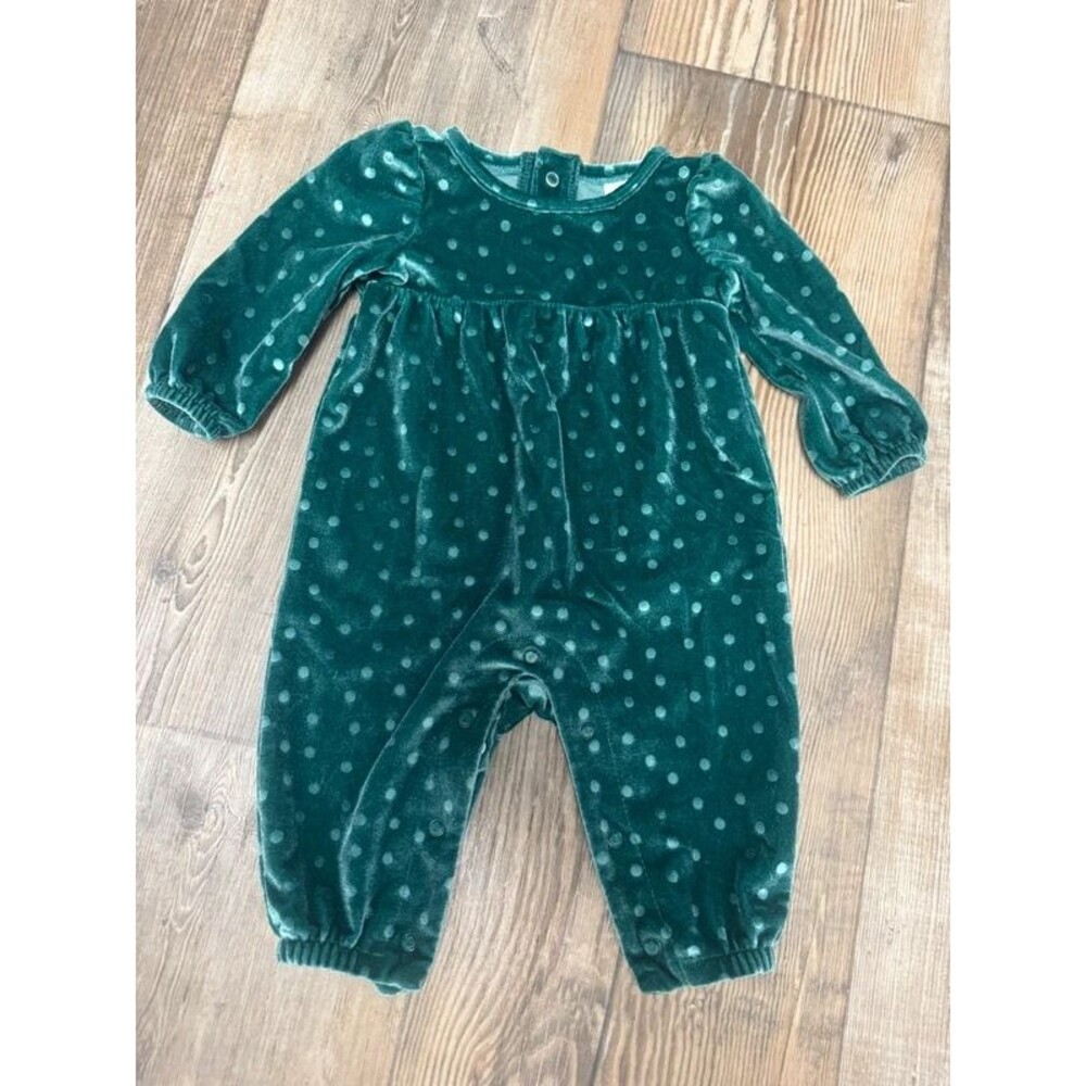 Velour polkadotted romper